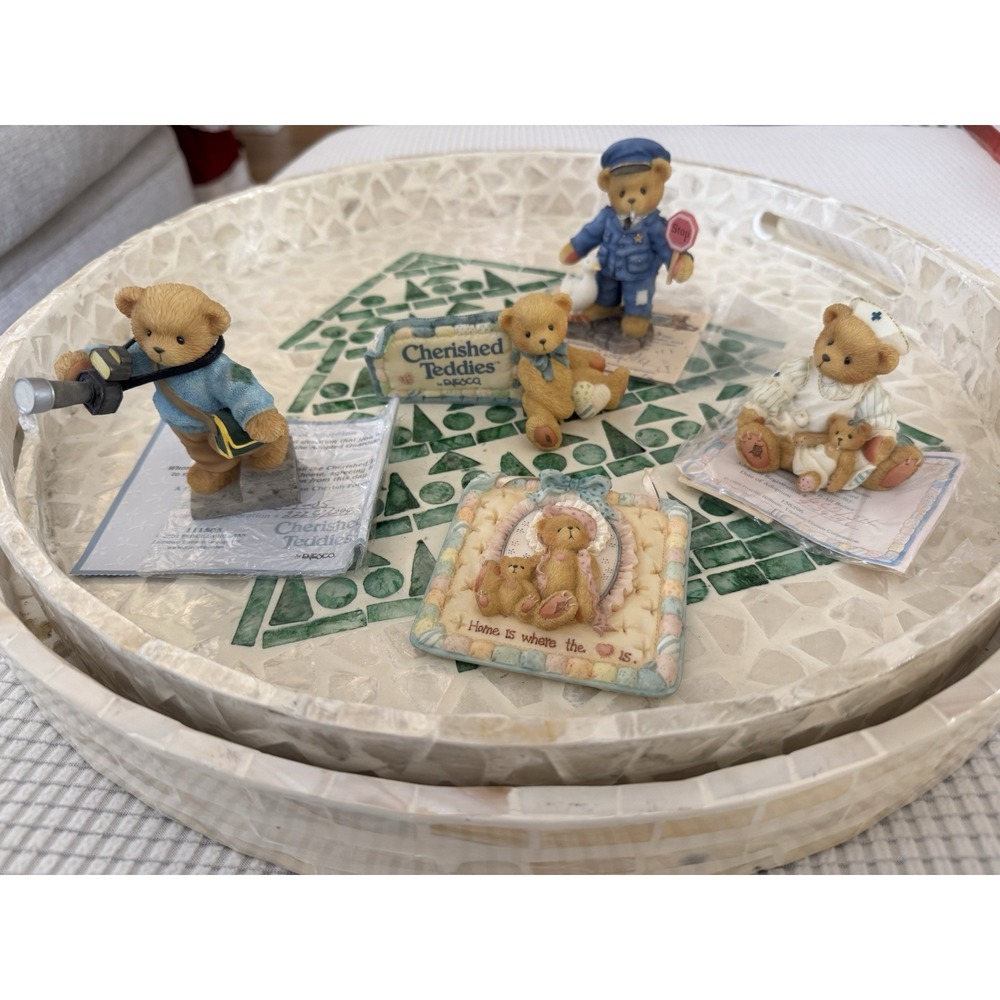Cherished Teddies Lot of 5 Figurines Laura Kent Luke Home Is Where Heart Is